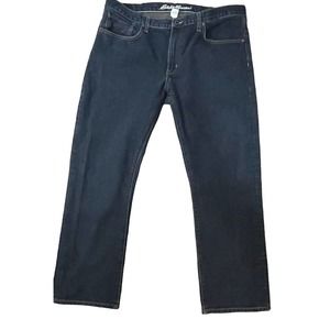 Eddie Bauer Straight Fit Jeans Men's Size 40x30 Mid Rise Cotton Denim Dark Blue